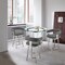 Armen Living Naomi and Lorin 4-Piece Counter Height Dining Set in Brushed Stainless Steel and Gray Faux Leather SETNMLRGRBS4 - alternate 4